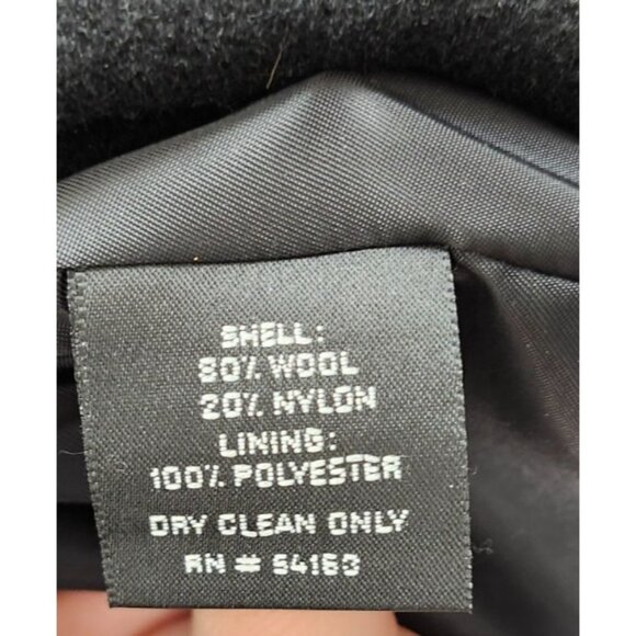 Jones New York Women’s Wool Blend Long Coat Black Double Breasted Belted Back 4 - Picture 11 of 15